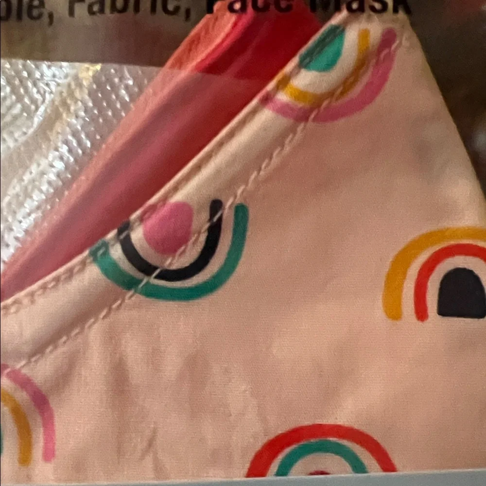 Cat&Jack Kids' Face Masks-Pink w/ Rainbow Design-3 pks (6 masks total) NWT